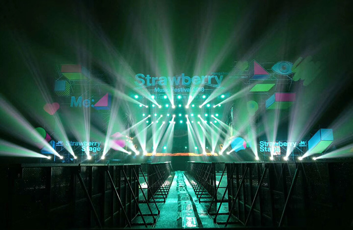 杭州濱江白馬湖會展中心草莓音樂節燈光設備租賃案例